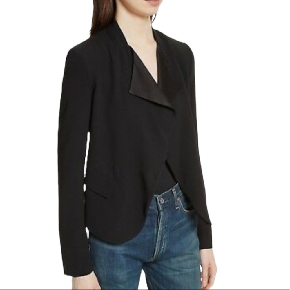 Theory $455 Kensington Blazer Black Peplum Open 2 Jacket - Picture 5 of 11